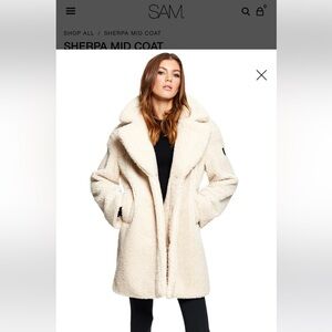 Women’s SAM Sherpa Mid Cream Coat